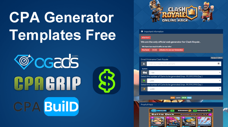 cpa generator landing page free