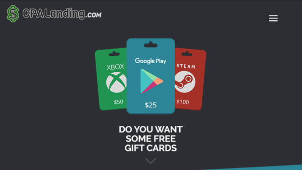 giftcard landing cpa