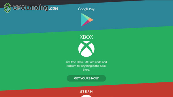 gift card code landing page generator